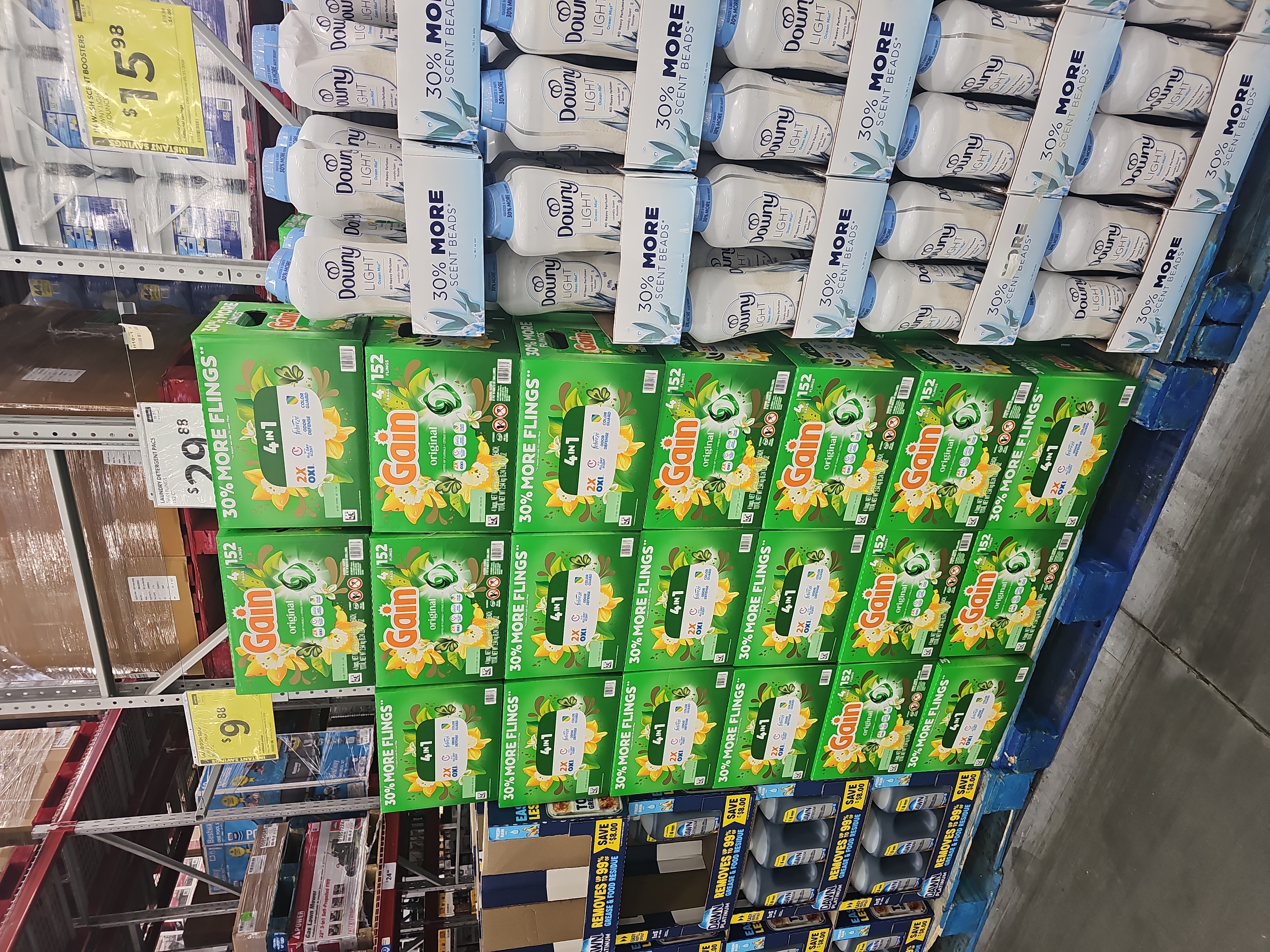 Gain Flings and Downy Scent Beads Display