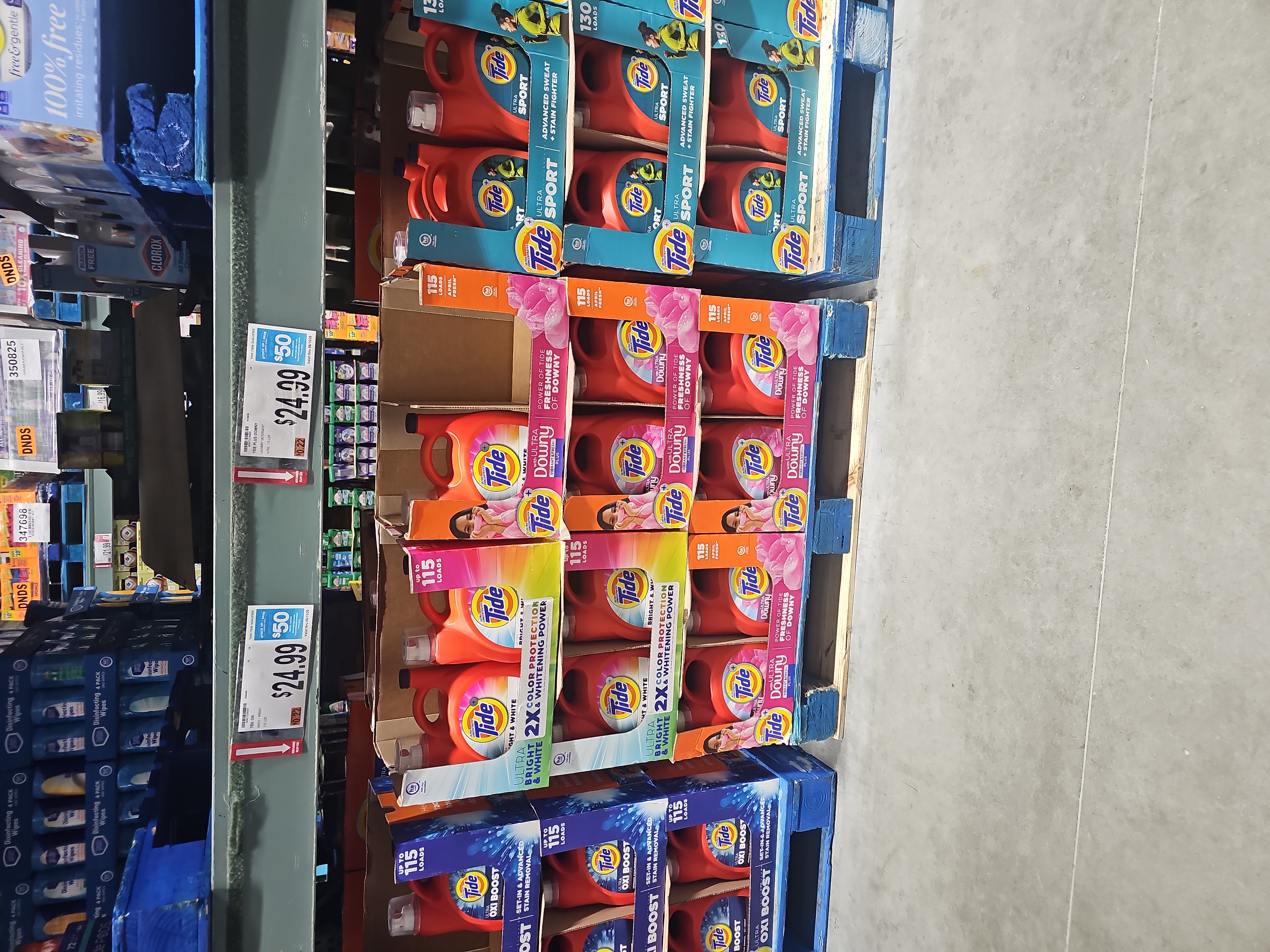 Tide Bright White Downy and Sport Display